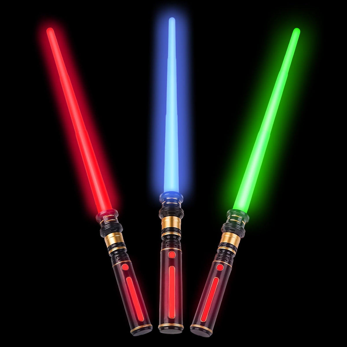 Light Up Sabers, 3 Packs Light Sword for Kids with FX Sound, Expandable Light Up Saber for Cosplay Halloween Dress Up Parties Birthday Christmas (Red.Green.Blue) 🍁 All In One Marketplace Canada