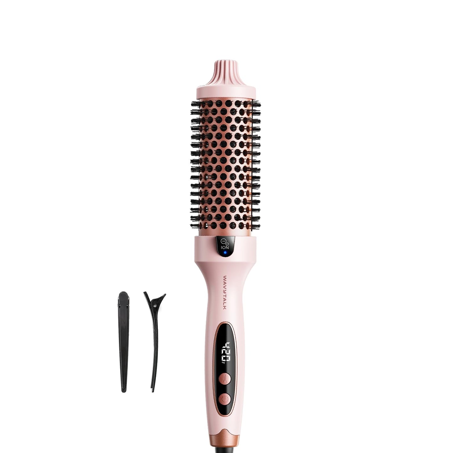 Wavytalk Thermal Brush, Blowout Boost 1.5 inch Curling Brush, Heated Round Brush for Blowout Look, Dual Voltage, Tourmaline Ceramic, Negative Ion Technology, 5 Temperature Settings - Available at All In One Marketplace Canada
