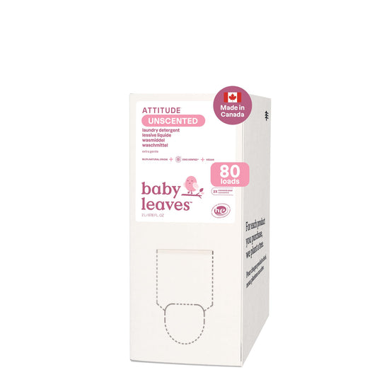 ATTITUDE Baby Laundry Detergent Refill, Unscented HE Compatible Liquid, Extra Gentle, Concentrated, EWG Verified, Dermatologist Tested, Vegan, 80 Loads, 2 Liters - Available at All In One Marketplace Canada