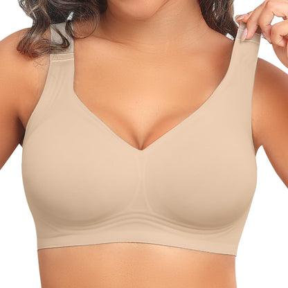 PoseFree Jelly Bras for Women Full Coverage Full Support and Lift No Underwire Back Smoothing Bralette Everyday Bra (Nude,XL)