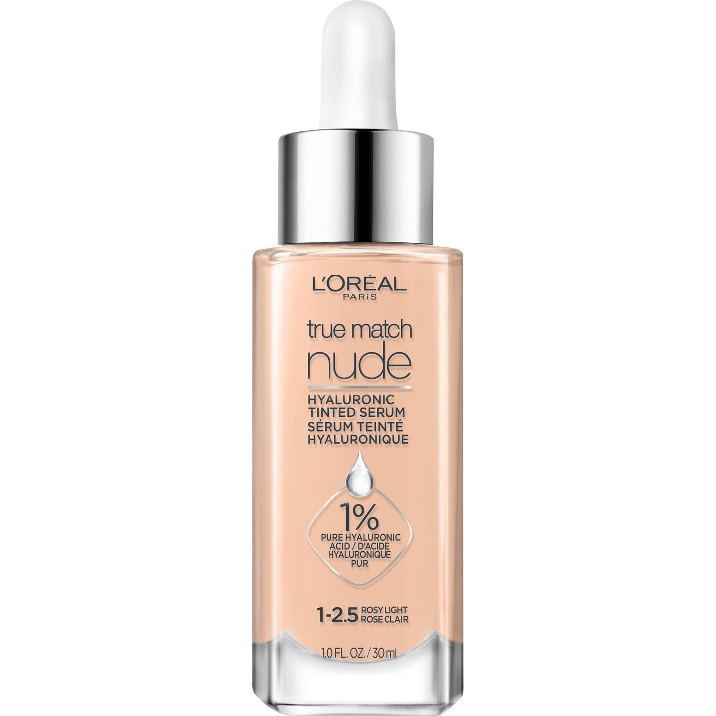 L’Oréal Paris True Match Nude Hyaluronic Foundation, Tinted Face Serum Foundation with Hyaluronic Acid for Lightweight Coverage and Instant Hydration, Radiant Finish - Rosy Light, 30 mL 🍁 All In One Marketplace Canada