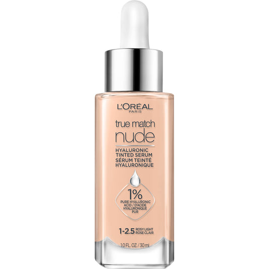 L’Oréal Paris True Match Nude Hyaluronic Foundation, Tinted Face Serum Foundation with Hyaluronic Acid for Lightweight Coverage and Instant Hydration, Radiant Finish - Rosy Light, 30 mL 🍁 All In One Marketplace Canada L'Oreal Paris