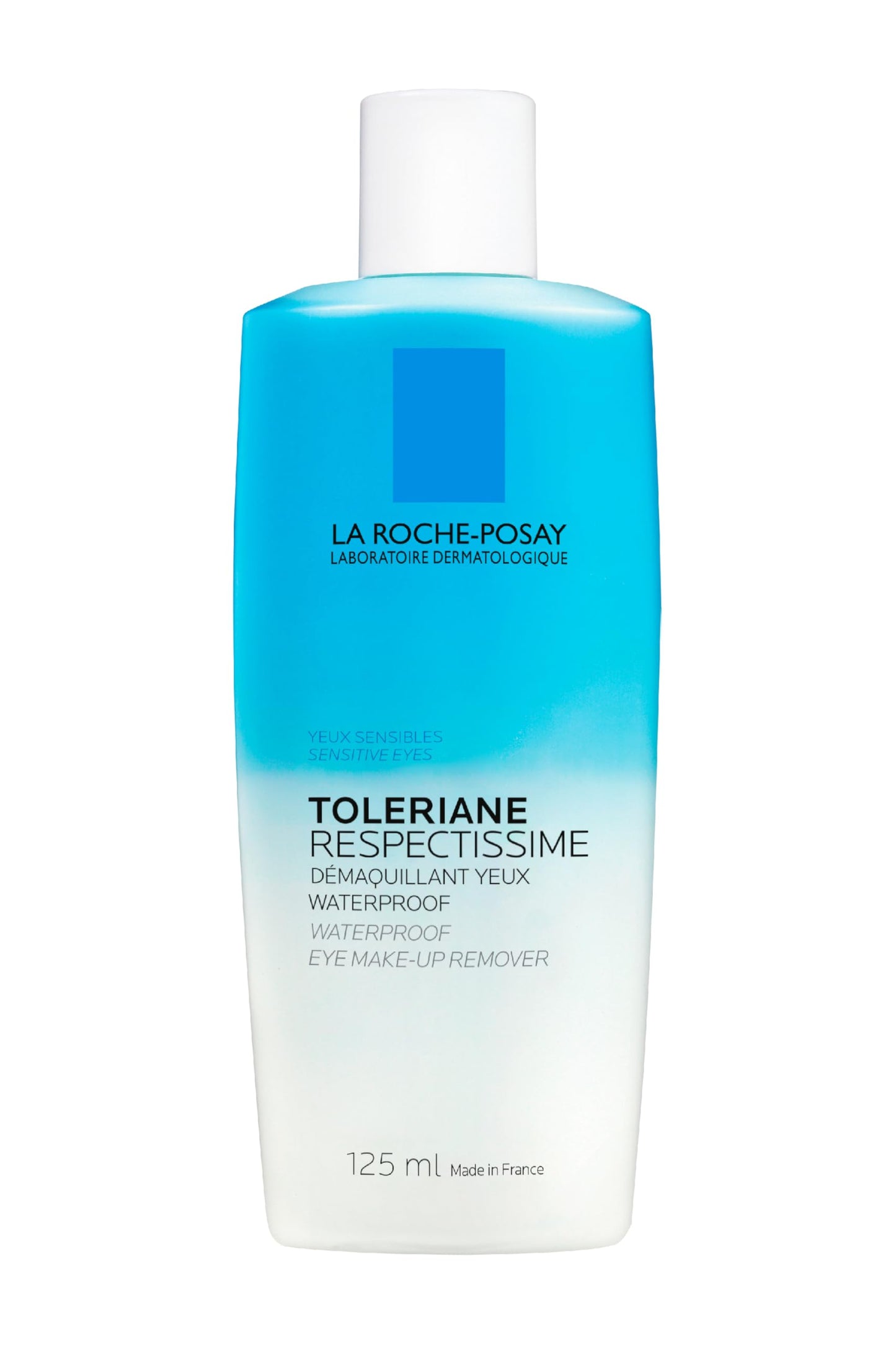 La Roche Posay Waterproof Eye Makeup Remover, Toleriane Respectissime Gentle Makeup Removing Cleanser, Bi-Phase Formula for Sensitive Eyes, Fragrance Free, Recommended by Dermatologists, 125ml La Roche-Posay