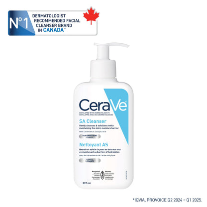 CeraVe Salicylic Acid Cleanser, Renewing Exfoliating Face Wash With Vitamin D for Normal Skin, Fragrance Free, Verified by CeraVe, 473ml