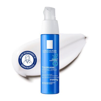 La Roche-Posay Toleriane NIGHT Face cream for Women & Men. Dermallergo Moisturizer for Face, Eyes & Neck. Soothing Ultra Sensitive Skin, Anti-Redness, with Niacinamide & Neurosensine, 40ML 🍁 All In One Marketplace Canada