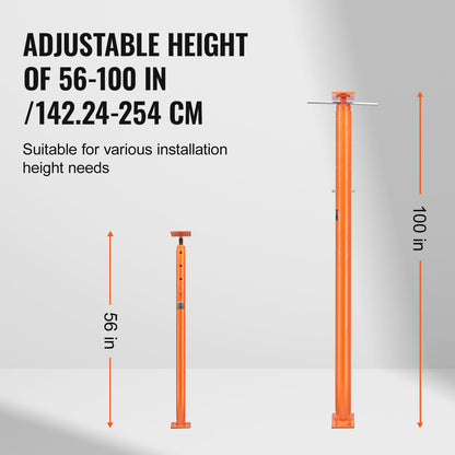 VEVOR House Floor Jack, 56"-100" Height Range, 18000 lbs Max Load Capacity, Adjustable Support Beam Basement Jack Post Pole for Leveling, Lift Support Steel Telescoping Jack for Temporary Support VEVOR