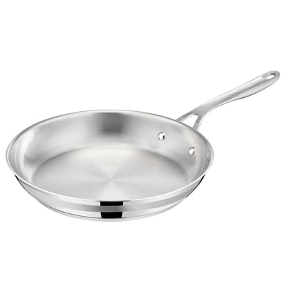 Jamie Oliver by Tefal Cook Smart Frying Pan 11 in / 28 cm, Uncoated Stainless Steel Frying Pan, Robust, Fast Heating, Even Cooking, Riveted Handle, Induction Safe, Oven and Dishwasher Safe T-Fal