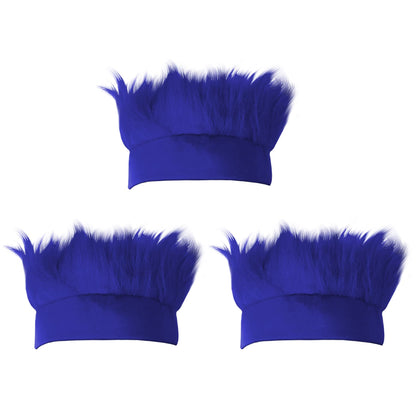Lot de 3 bandeaux à cheveux hirsutes bleus Beistle, accessoires de costume de troll pour Halloween, couvre-chef pour l'esprit scolaire