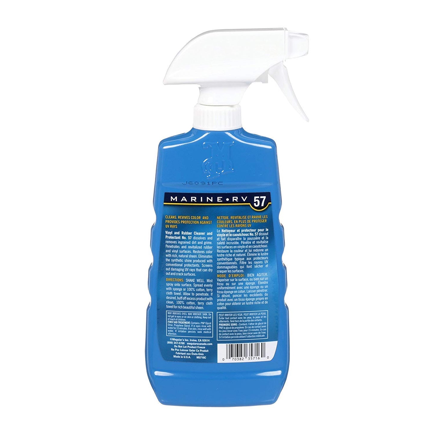 Meguiar's M5716 Marine/RV Vinyl & Rubber Cleaner & Protectant, Boat Vinyl Cleaner & Protectant, Revitalize Plastic and Rubber with an Easy-to-Use Non-Greasy Formula, 16 Oz Spray Bottle
