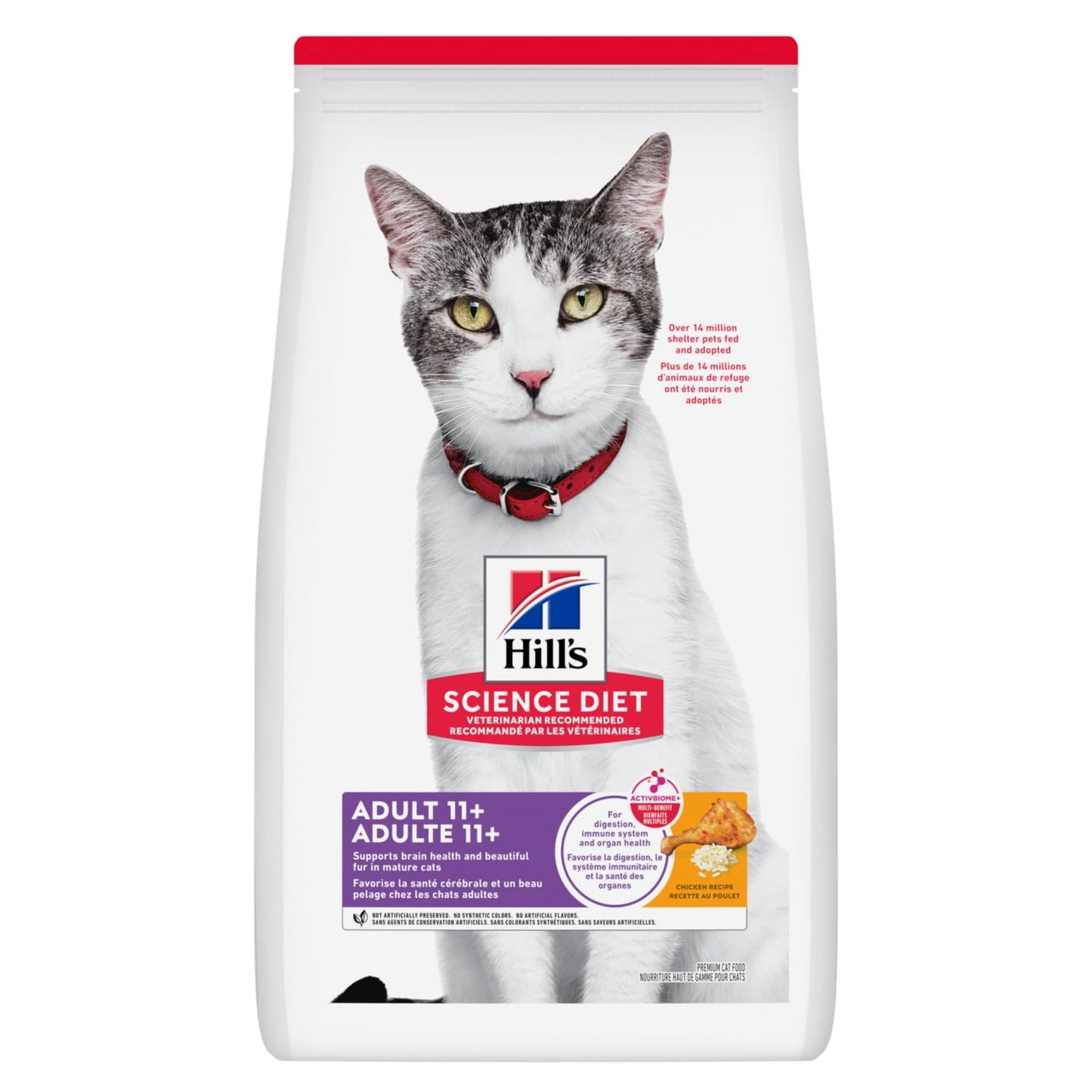 Hill's Science Diet Adult 11+ Chicken Recipe Dry Cat Food, 1.58 kg Bag Hill's Science Diet