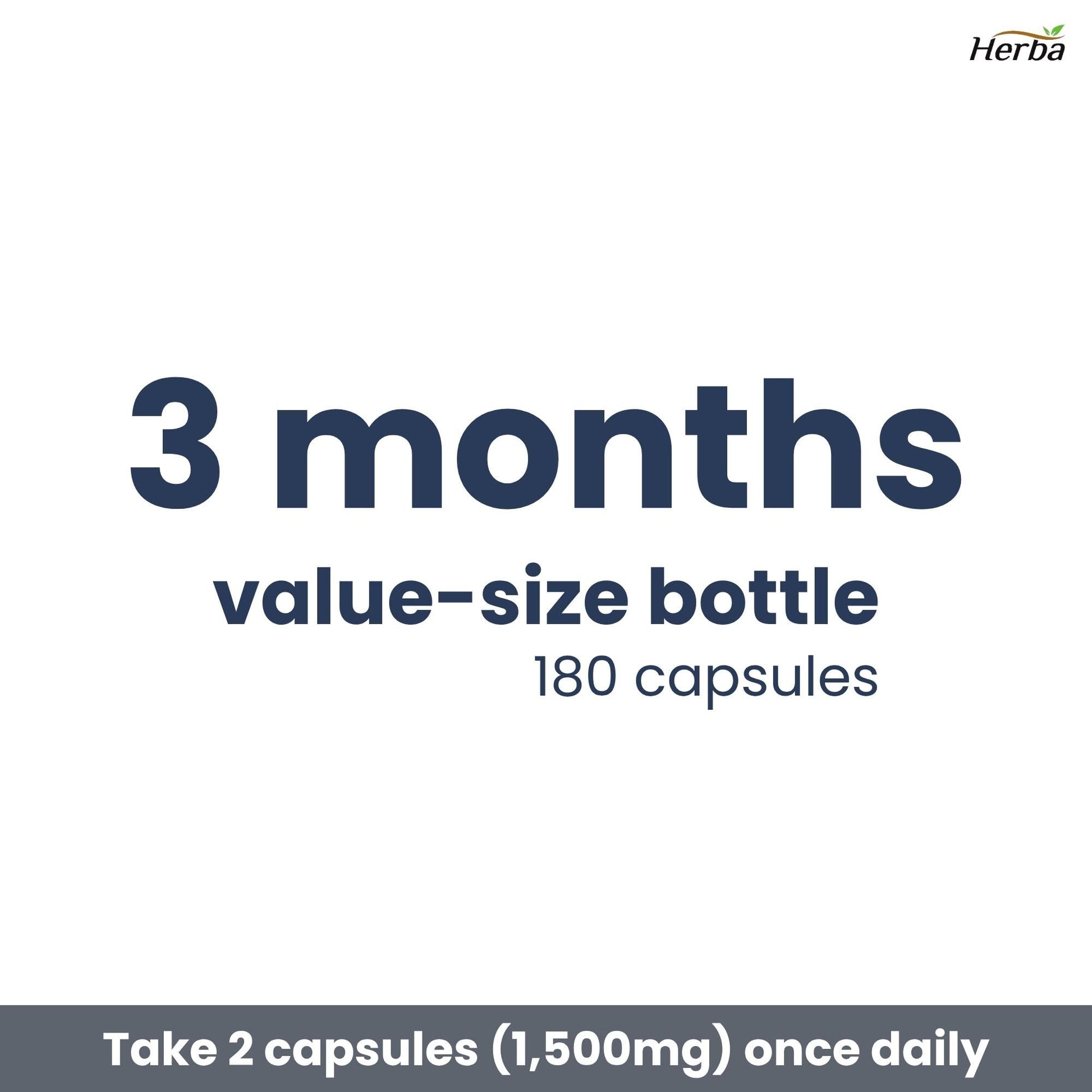 Herba Glycine Supplement 750mg - 180 Capsules | >99% Ultra Pure Glycine Capsules | Free-form Proteinogenic Amino Acids Supplements | Made in Canada - Available at All In One Marketplace Canada