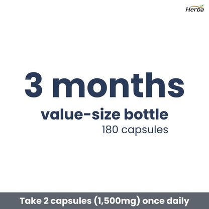 Herba Glycine Supplement 750mg - 180 Capsules | >99% Ultra Pure Glycine Capsules | Free-form Proteinogenic Amino Acids Supplements | Made in Canada - Available at All In One Marketplace Canada