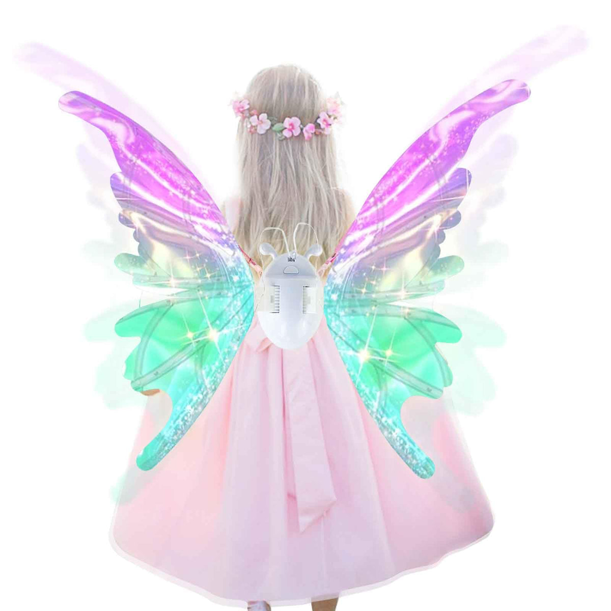 Foggizo Electric Butterfly Wings for Girls, Light Up Fairy Toy Wings with Lights, as Halloween Birthday Christmas Party Gift 🍁 All In One Marketplace Canada