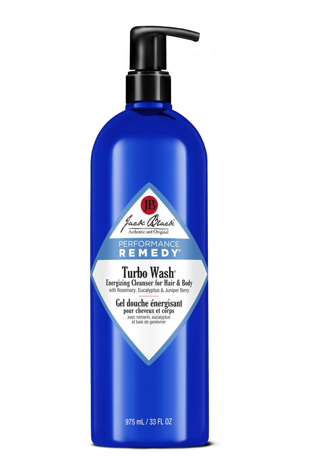 JACK BLACK - Turbo Wash Energizing Cleanser - Sulfate-free body and hair cleanser - With Rosemary, Eucalyptus & Juniper Berry - 975mL