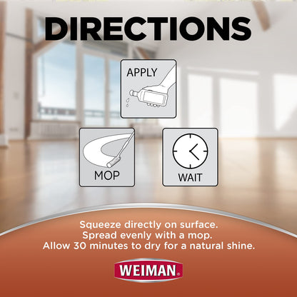 Weiman Wood Floor Polish and Restorer 32 Ounce (2 Pack) - High-Traffic Hardwood Floor, Natural Shine, Removes Scratches, Leaves Protective Layer - Available at All In One Marketplace Canada