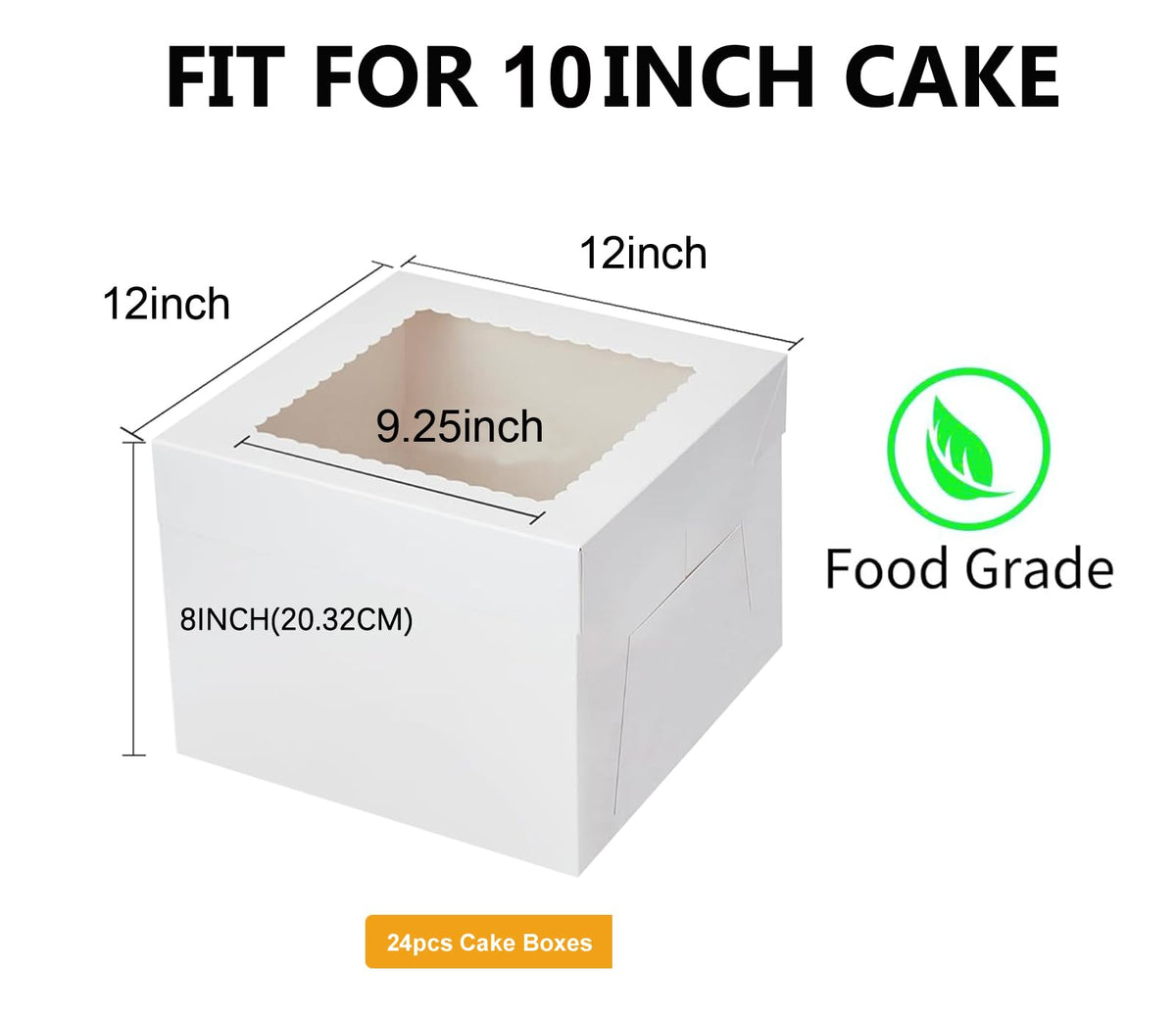 Packpal 24 Pack Cake Boxes 12 Inch, Sturdy 12x12x8 Inch Bundt Cake Boxes for Home Bakers, Transportation, Multi-Layer Cakes, White Gift Cakes For Wedding, Birthday, Fathers day 🍁 All In One Marketplace Canada