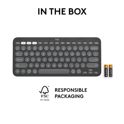 Logitech Pebble Keys 2 K380s Wireless Bluetooth Keyboard - Tonal Graphite