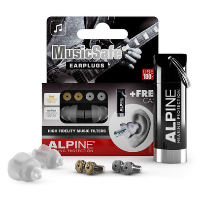 Alpine MusicSafe High Fidelity Music Ear Plugs for Noise Reduction - 2 Interchangeable Filter Sets - Professional Musician Hearing Protection - Hypoallergenic Reusable Soft Transparent Earplugs Alpine