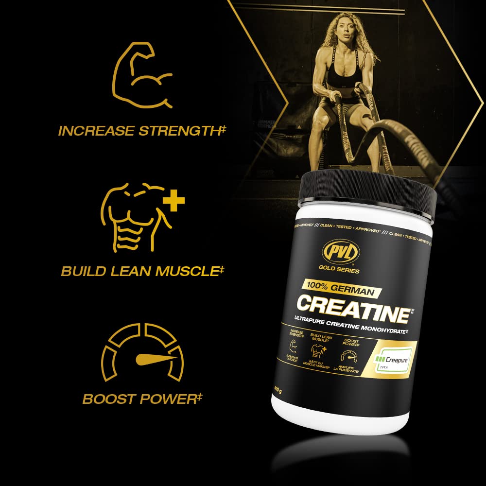 PVL Creapure Creatine Powder | 100% German Creatine Monohydrate, Canadian-Owned, Informed-Choice Tested, Unflavoured Supplement powder – 48 Servings - 240 g - Available at All In One Marketplace Canada