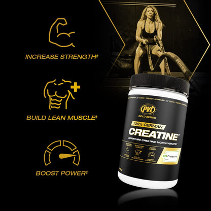PVL Creapure Creatine Powder | 100% German Creatine Monohydrate, Canadian-Owned, Informed-Choice Tested, Unflavoured Supplement powder – 48 Servings - 240 g - Available at All In One Marketplace Canada