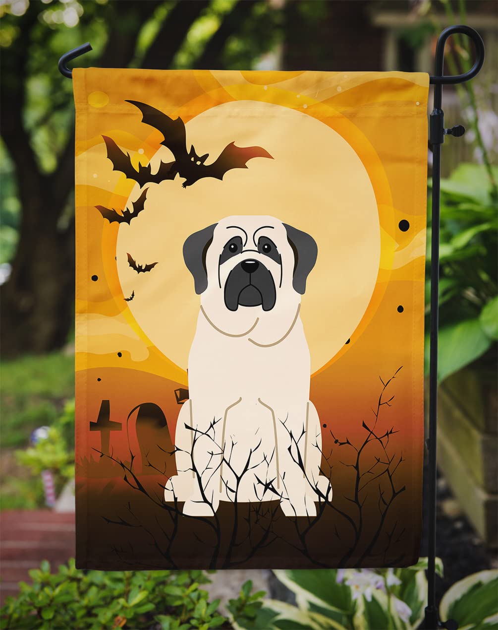 Caroline's Treasures BB4283GF Halloween Mastiff White Garden Size Flag, Small, Multicolor