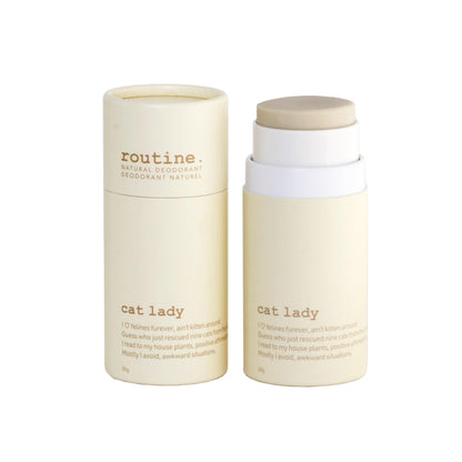Routine Natural Deodorant|Cat Lady: Coconut, Cocoa, Pineapple & Vanilla|Sensitive Skin Formula, Aluminum Free, Natural Deodorant for Women & Men, Deodorant Stick, 50 grams Routine