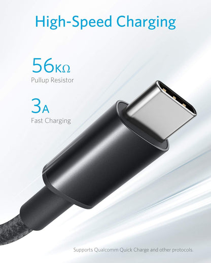 Anker Cable [5 Pack, 6FT], USB A to USB C Cable for Samsung Galaxy S10 S10+, LG V30, Beats Fit Pro and More (Black)