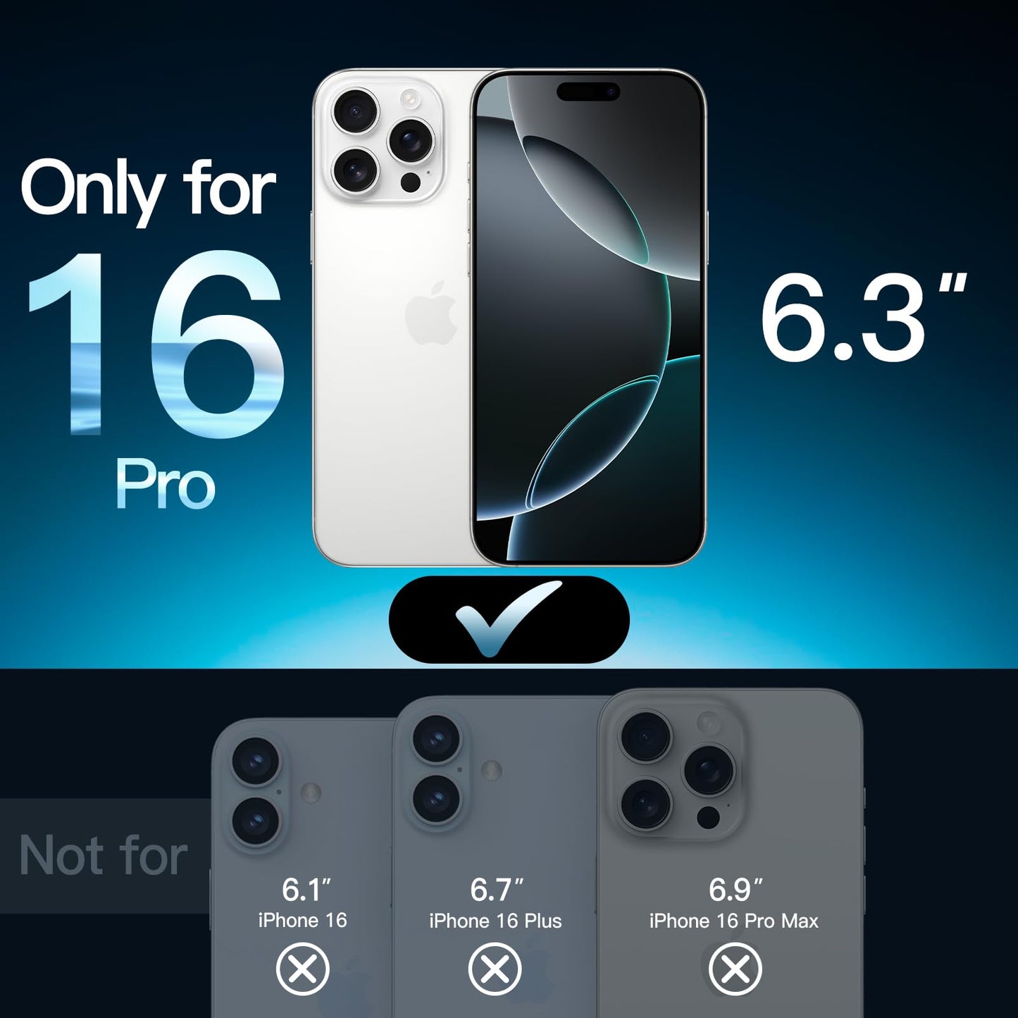 JETech Privacy Screen Protector for iPhone 16 Pro 6.3-Inch, Anti-Spy Tempered Glass Film with Easy Installation Tool, 2-Pack - Available at All In One Marketplace Canada
