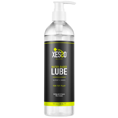 XESSO Water-Based Toy Lube, 354mL, Toy-Safe Personal Lubricant, All-Natural Without Glycerin & Parabens, Non-Staining, Slippery Massage Gel for Women, Men, Couples. Discreet Packaging