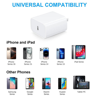 iPhone 17 16 Charger, 3Pack 10FT USB C to Type C Cable with USB C Charger Block Compatible with iPhone 17/16 Pro/16 Pro Max/15/15 Pro Max/16e, iPad Pro12.9/11 USB C Charger - Available at All In One Marketplace Canada