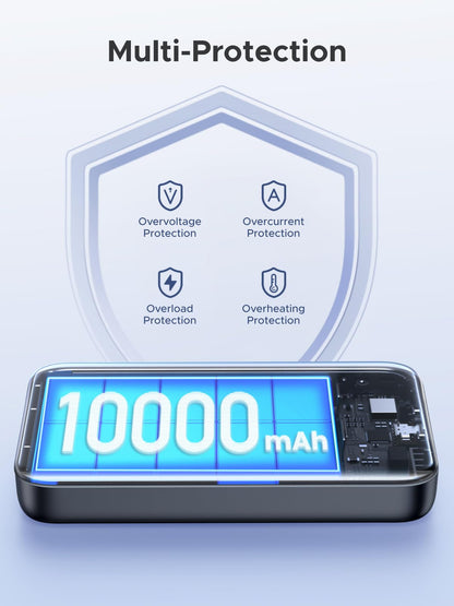 UGREEN 10000mAh PD 20W Magnetic Battery Pack Power Bank for iPhone, 7.5W Wireless Portable Charger with Magsafe, Skin-Friendly Compatible with iPhone 17/16/15/14/13 Series-Black, Includes USB-C Cable - Available at All In One Marketplace Canada
