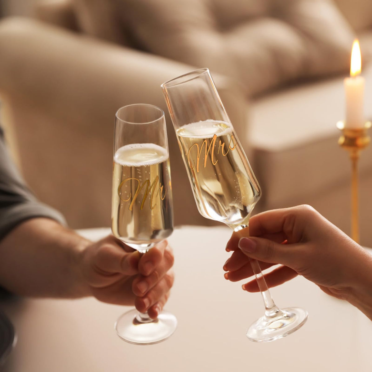 PARACITY Champagne Flutes 8.5OZ/250NL, Crystal Champagne Glasses Set of 2 🍁 All In One Marketplace Canada