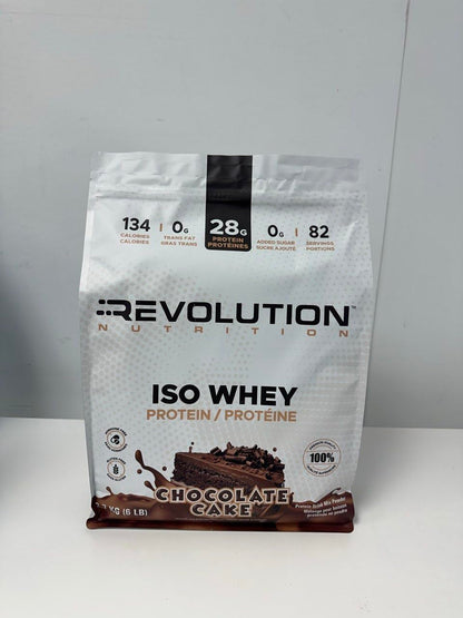 Revolution Nutrition, Iso Whey, Protein Powder 6LB Bag, 28g Of Protein Per Scoop, Gluten Free, Low Carb, 2.27 Kg, 82 Servings (Chocolate Cake, 6 Pound Bag) 🍁 All In One Marketplace Canada