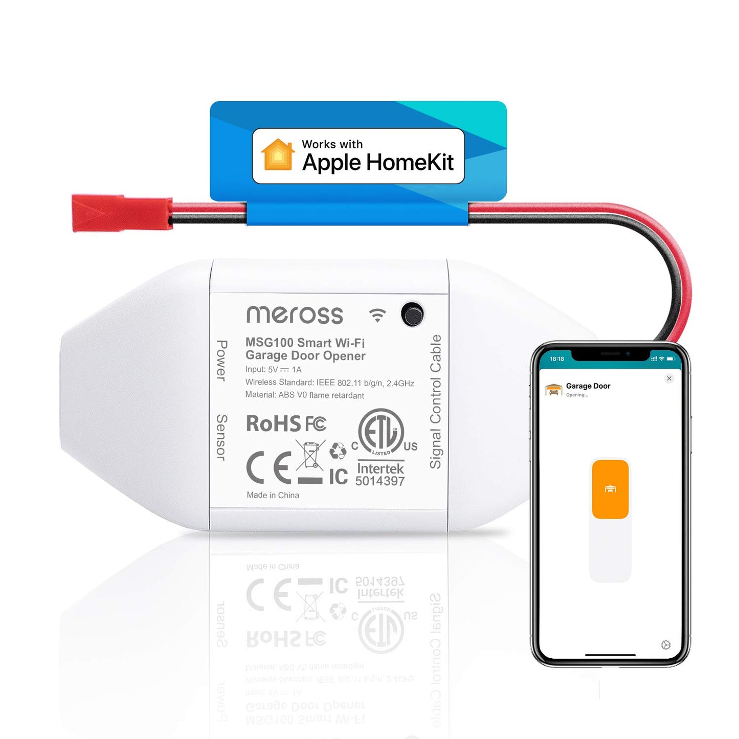 meross Smart Garage Door Sensor, Apple HomeKit Supported meross