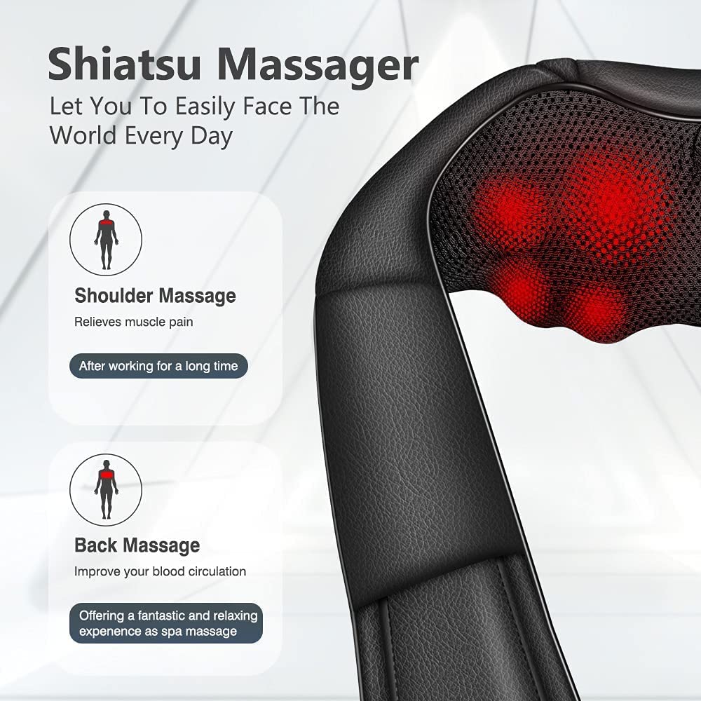 WERTYI Neck Massager with Heat Deep Tissue Electric 3D Kneading 🍁 All In One Marketplace Canada