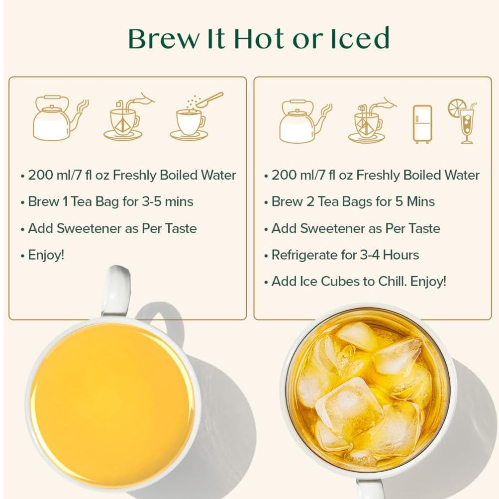 VAHDAM Turmeric Ginger Herbal Tea - 100 Pyramid Tea Bags | Caffeine Free, Non-GMO, Gluten Free