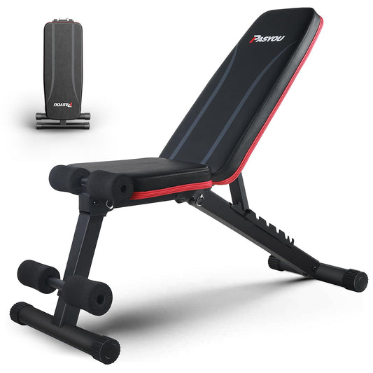 PASYOU Adjustable Weight Bench Full Body Workout Multi-Purpose Foldable Incline Decline Exercise Workout Bench for Home Gym - Available at All In One Marketplace Canada