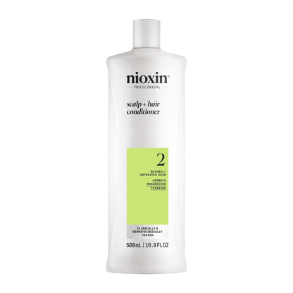 Nioxin Scalp + Hair Thickening System 2 Conditioner, For Natural Hair with Progressed Thinning, 16.9 fl oz (Packaging May Vary) - Available at All In One Marketplace Canada