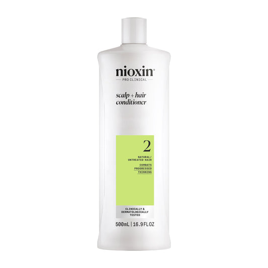 Nioxin Scalp + Hair Thickening System 2 Conditioner, For Natural Hair with Progressed Thinning, 16.9 fl oz (Packaging May Vary) - Available at All In One Marketplace Canada