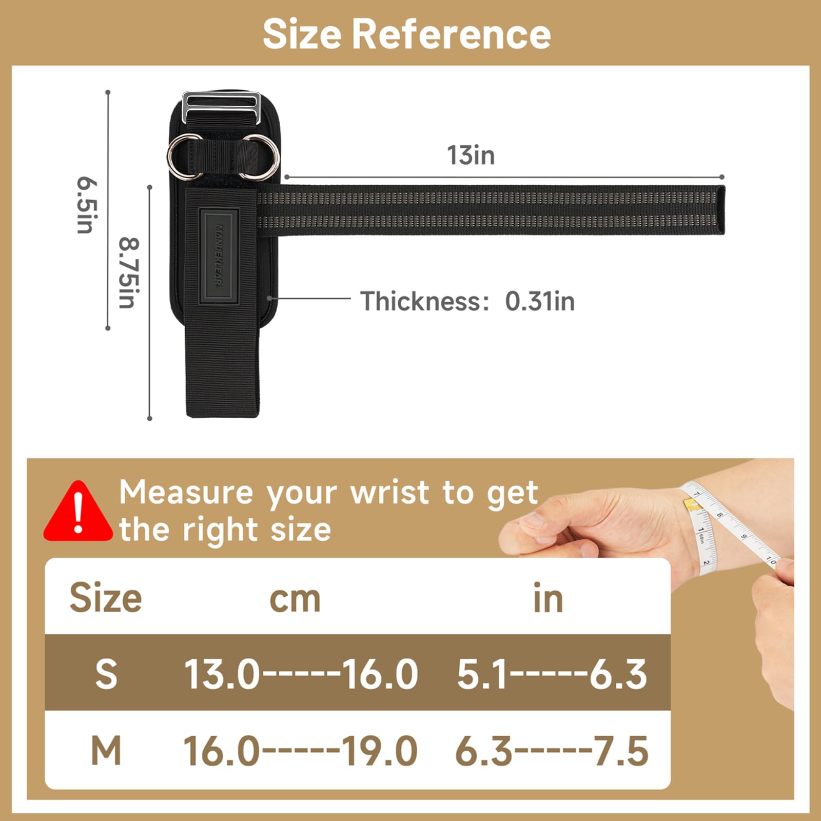 MANUEKLEAR Non-Slip Wrist Straps for Weightlifting Deadlifting, Gym Lifting Straps with D Rings for Cable Machine Workout, 10mm Neoprene Padded Weight lifting Wrist Wraps for Men Women (Black, M (6.3-7.5inch)) - Available at All In One Marketplace Canada