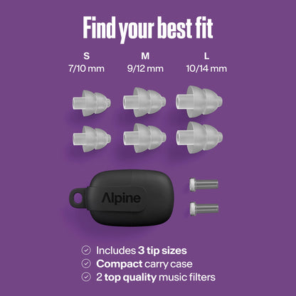 Alpine PartyPlug Concert Ear Plugs - Noise Reduction Ear Plugs for Party, Concert, Festival and Music - Reusable Earplugs (Pro Transparent (Multisize)) Alpine