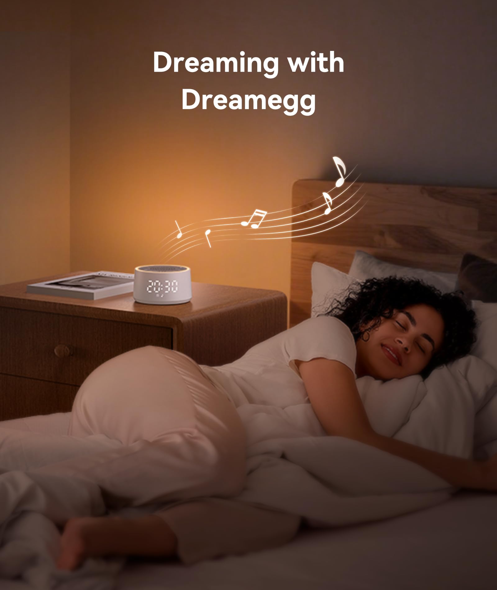 Dreamegg D1 Nova Sound Machine - White Noise Machine Alarm Clock with 25 Soothing Sounds, 10 Night Lights for Baby Adult, Dimmable, 7 Alarm Sounds, Timer, Noise Machine for Sleeping, Bedroom, Travel - Available at All In One Marketplace Canada