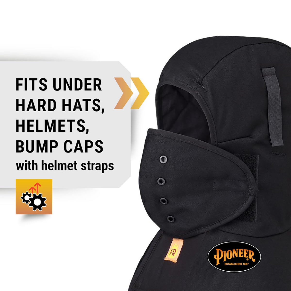 Pioneer V4510970-O/S FR Winter Long Neck Hard Hat Liner, Heavy-Duty, Detachable Mounthpiece Black, Fit All 🍁 All In One Marketplace Canada