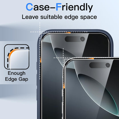 JETech Privacy Screen Protector for iPhone 16 Pro 6.3-Inch, Anti-Spy Tempered Glass Film with Easy Installation Tool, 2-Pack - Available at All In One Marketplace Canada
