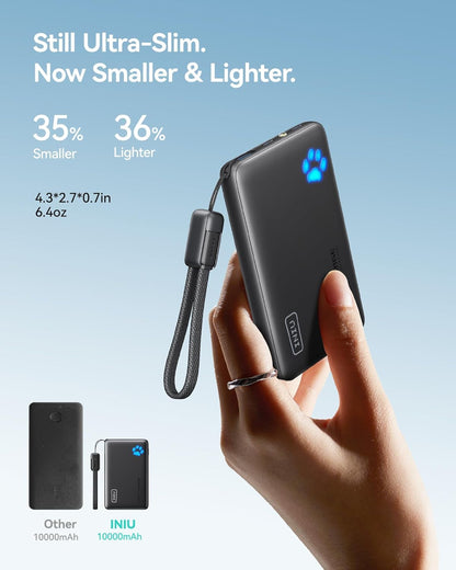 INIU 45W Fast Charging Power Bank, Smaller 10000mAh Travel Portable Charger