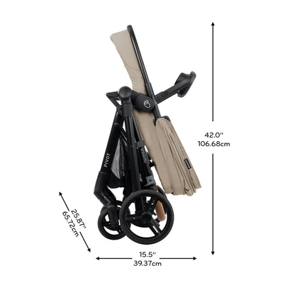 Evenflo Pivot NXT Travel System with LiteMax NXT Infant Car Seat - Latte Tan