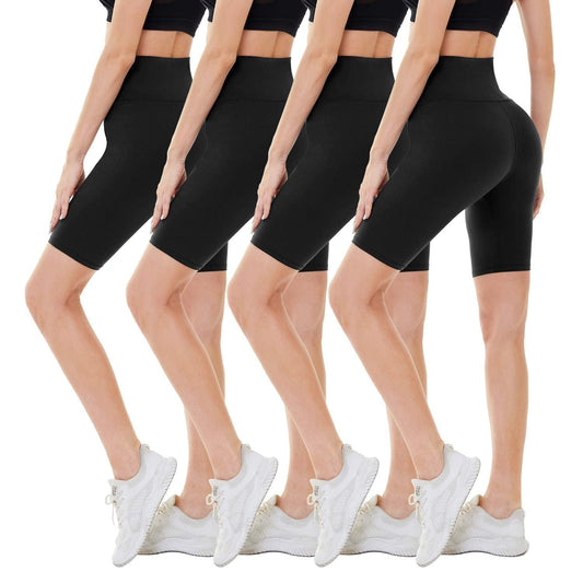CAMPSNAIL 4 Pack Biker Shorts Women - 5"/8" High Waisted Soft Tummy Control for Workout Gym Yoga Running Summer Shorts