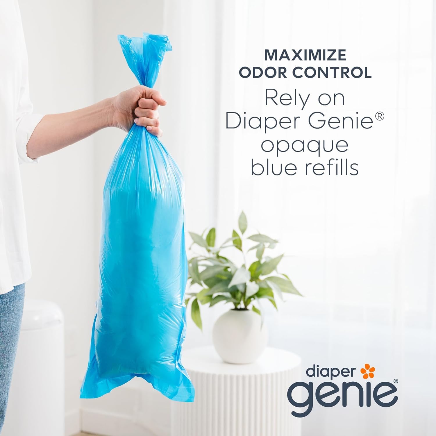 Diaper Genie Easy Roll Refill with 30 Bags - Refill for Diaper Genie Signature, Platinum, Essence Pails - Holds up to 1,410 Newborn Diapers, Blue, 1-Pack