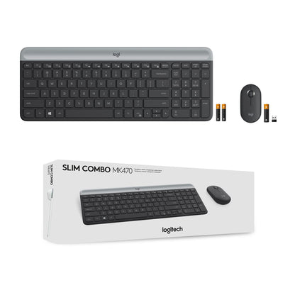 Logitech MK470 Slim Wireless Combo Compact Keyboard and Mouse - Graphite