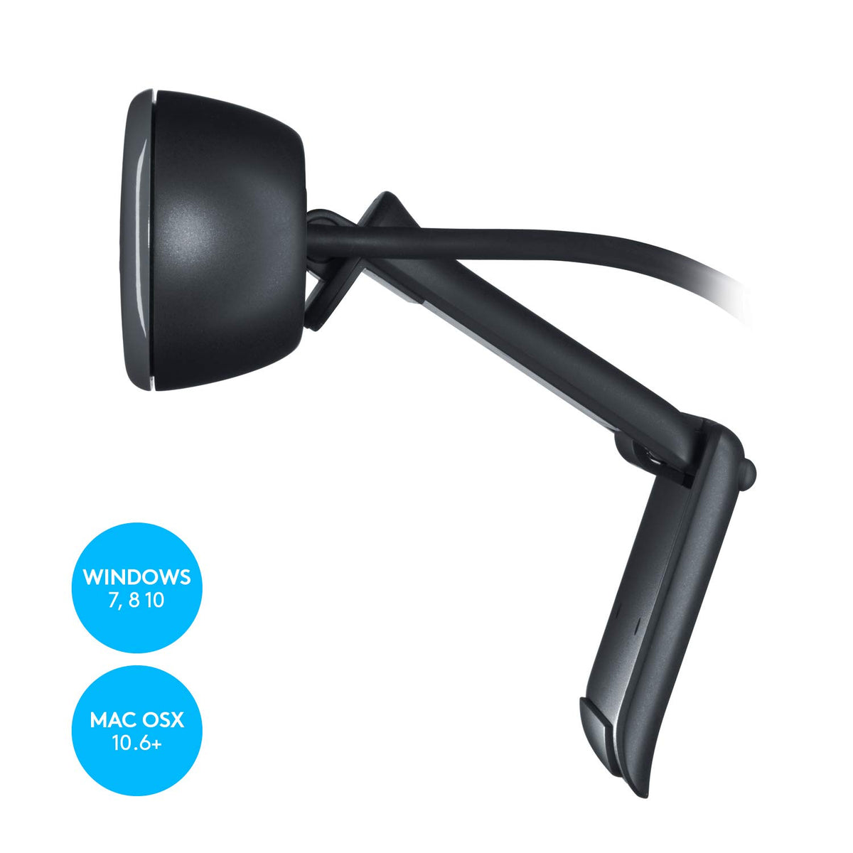 Logitech C270 720p Webcam Plug-and-Play Wide Screen Video Calling - Black